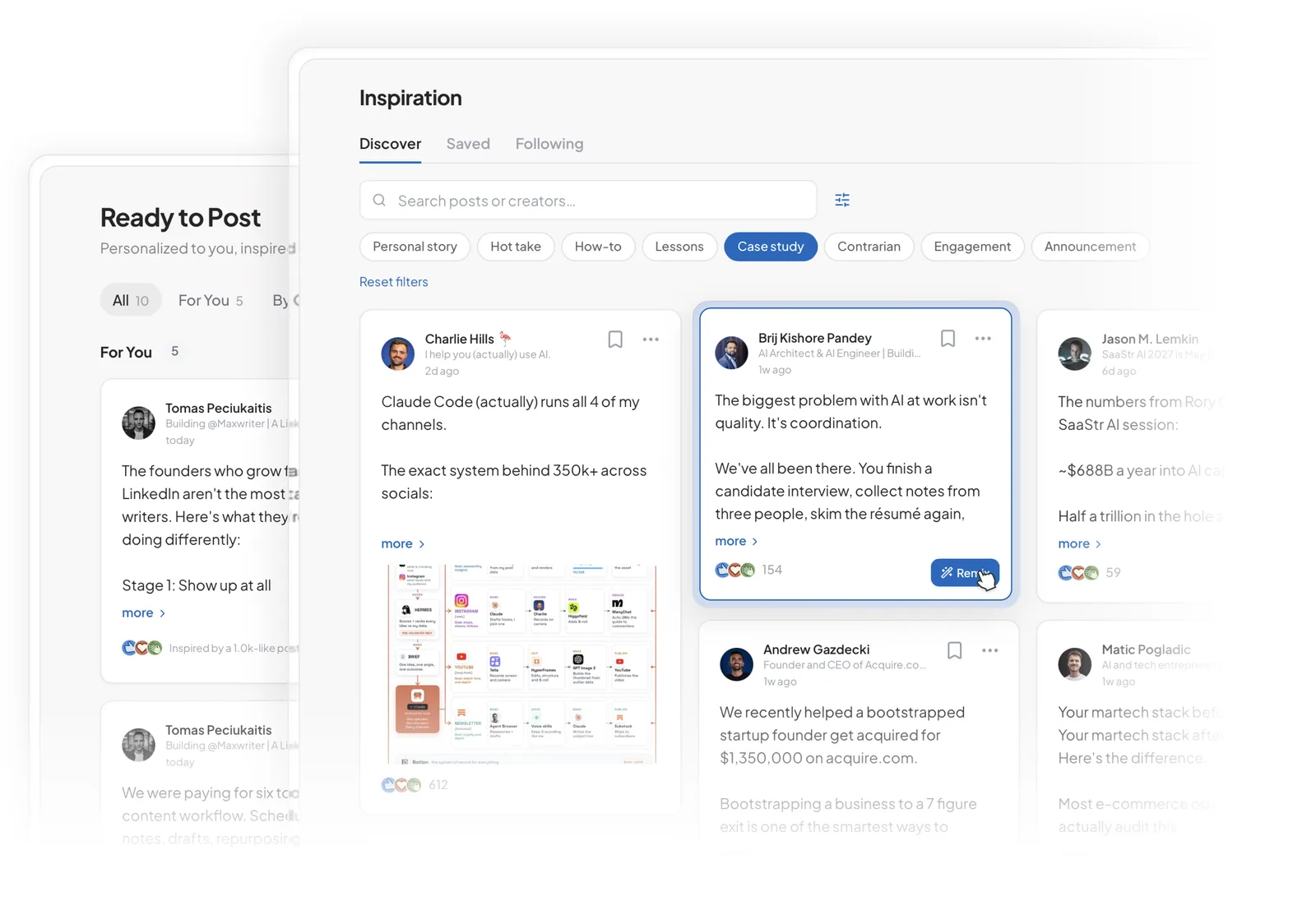 Maxwriter: proven posts to discover and drafts ready to publish